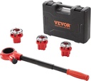 VEVOR Ratchet Pipe Threader Kit with 3 Dies, 1/2" NPT, 3/4" NPT, 1" NPT Ratcheting Pipe Threading Tool, Portable Pipe Threader Set with Storage Case for Plumbing Installation and Repair