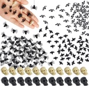 Hiawbon Mini Plastic Skull Heads Bats Snake, Realistic Spider, Fake Halloween Figurines for Fairy Garden