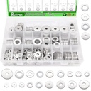 530Pcs Fender Washers for Screws and Bolts, 23 Sizes SAE & Metric Flat Assorted washers Kit,304 Stainless Steel Washers Set for Bolts (M3 M4 M5 M6 M8 M10 M12 6# 8# 10# 1/4 5/16 3/8 1/2)