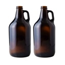 FastRack 64 oz Amber Glass Growlers (Pack of 2) | Half Gallon Beer Growler | Reusable 1/2 Gallon Glass Jug for Homebrew, Kombucha, and Beverage Storage | NO CAPS INCLUDED