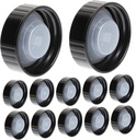 VICASKY 12pcs Black Screw Caps for Bottles Phenolic Resin Sealing Lids for Wine Jugs Leak Design Fits Standard for Home Brewing and Storage