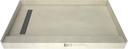 Tile Redi RT3260L-PVC-TBN Shower Pan with Left Drain- Single Curb Shower Base, 2" PVC Drain, and Grate Included, 60" Width x 32" Depth