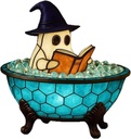 Ghost Bubble Bath Lamp, 3D Ghost Reading Book Lamp, Halloween Ghost Night Light, Cute Handmade USB LED Lamps for Bathroom Spooky Halloween Decor, Ghost-Themed Bathtub Accent Lamps for Halloween Party