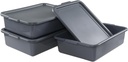 Esdiplot 13 L Commercial Bus Tub with Lid, Food Service Bus Tubs with Lids, Bus Box for Restaurant, Gray, 3 Pack