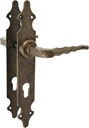 Amig - Set of Handles | Smooth Plate | 280 x 45 mm | Keyhole to 85 mm | Ideal for Increasing The Privacy of a Room | Steel Plate and Zamak Leather Effect Handle