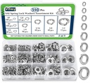 SAE Spring Lock Washers Assortment Kit(550 Pack), #6#8#10#12 1/4" 5/16" 3/8" 1/2" SAE Split Lock Washer Set, 304 Stainless Steel Lock Washers for Screws Bolts