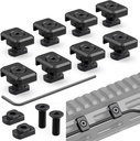 CGM909 Pressure Switch Cable Guides Compatible with M-LOK System, Flashlight Laser Wire Management Clips 8 Pack - Black (Black)