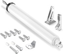 Storm Door Closer, Heavy Duty Pneumatic Screen Door Closer, Adjustable Closing Speed, Safety Closure with Hold Open Feature, Universal Window & Door Bracket Kit (White)