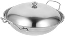 BESTOYARD 1 Set Pot Stove Pot with Lid Baking Dishes for Oven Griddle Pan Baking Pans Stainless Cookware Cooking Pan with Lid Dry Pot Kitchen Cookware Hot Pot for Restaurant Double Ears Pot, Silver