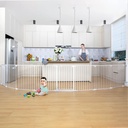 COMOMY 198" Baby Gate Extra Wide, Dog Gate Pet Gate for House Stairs Doorways Fireplace, Adjustable 3 in 1 Play Yard Child Safety Gate, Auto Close, Hardware Mounted (30" Tall, White)