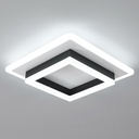 DELIPOP 30W Square Modern LED Ceiling Light, Black Flush Mount Light Fixture, 6500K Cool White Hallway Ceiling Light for Living Room Bedroom Bathroom Kitchen