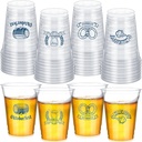 Sliner 40-Piece Oktoberfest Cups Bulk 12 oz German Party Disposable Plastic Beverage Drinking Cups for Bavarian Beer Festival Tableware Supplies, 4 Styles