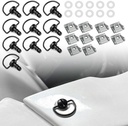1/4 Turn Quick Release Fasteners, 10 Pack Motorcycle Race Fasteners Quick Release D-Ring Fairing Fastener Clip (Black,14 mm)