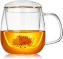 Unbreakable Glass Tea Cup With Infuser and Lid - 26.4oz Mug for Loose Leaf Tea, Infusion With Filter