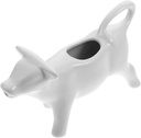 HEMOTON Pull Cup Milk Jug White Ceramic Creamer with Handle Milk Kettle Sauce Holder Milk Pitcher Coffee Milk Creamer Pitcher （ White Cow, 40ML ）