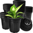 OJYUDD 60 Pack 1 Gallon Flexible Plant Nursery Pots,Thickened Soft Plastic Seed Starting Pots,Plastic Plant Container with Hole for Flower Seedling,Succulents,Cuttings,Transplanting(Black)