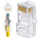 FEDUS RJ45 Cat6 Pass- Through Connector RJ45 Ends, Cat5, Cat5e, Cat6 8P8C RJ45 Connector, Ethernet Cable Crimp Connectors UTP Network Plug Solid Wire és Standard Cable, LAN Crimp (PAK of 40)