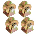 V Groove Wheel, Steel Heavy Duty Caster Wheels Sliding Gate Rollers Pressure Bearing Pully Long- Lasting Convenient V-Shaped Bracket Roller (4, Grov2 in)