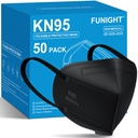 Funight KN95 Face Masks 50 Pack 5- Ply lélegezhető szűrő eldobható arc maszkok fekete