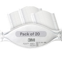 3M Aura Részecske Respirator 9205 +, N95, Egyénileg csomagolt, 3 panel lapos Fold Design Lehetőségek arcmozgások