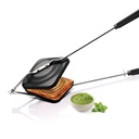MILTON Pro szakács Non-Stick alumínium szendvics gázkenyérpirító, 14 cm, Szendvics készítő, Szendvics Griller, hőálló bakelit markolat, gáz kompatibilis, PFOA mentes, fekete