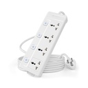 250 V-os kabin, 2500W 10A, 4 univerzális zoknik, egyéni kapcsolók, 1.8M Nagy teljesítményű réz drót, LED indikátor, Power Strip otthoni és irodai használatra