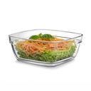 CELLO Nadir Square Glass Bowl Konyha 1100 ml-es tálca 124; Mikrohullámú sütő Oven & mosogatógép széf, fagyasztó és hűtőszekrény széf, Levélmentes Toughened Crystal Glass Bowl a tálaló mixelés étkezéshez