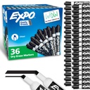 EXPO száraz törlési Markers, alacsony szagú tinta, fekete, Chisel Tip, 36 gróf - könnyű törlések, ideális tanterem, Otthon, Iroda, Vissza az iskolába, tanári ellátmány