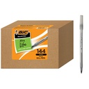 BIC Round Stic Xtra Life Ballpoint Pen, Ultra hosszú lasting és konzisztens teljesítmény, 144- Count in Black Tink