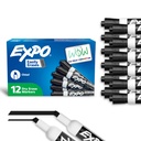 EXPO száraz törlési jelölők, alacsony szagú tinta, fekete, Chisel Tip, 12 gróf - Whiteboard, naptár, szervezet, esszenciális kellékek iroda, iskola, tanterem, tanárok