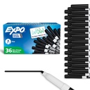 EXPO száraz törlés Markers, alacsony szagú tinta, fekete, finom tipp, 36 gróf - könnyű törlések, ideális tanterem, Otthon, iroda, Vissza az iskolába, tanári ellátmány