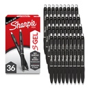 Sharpie S- Gel tollak, közepes pont (0.7mm), Black Gel Ink, 36 gróf - írás, note- take, irodai kellékek, Nincs kenet, nincs vérzés