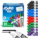 EXPO száraz törlési jelölők, alacsony szagú tinta, válogatott színek, Chisel Tip, 36 gróf