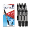 Papír Mate Profile visszahúzható golyóstoll, Merev pont (1.4mm), Fekete tinta, 12 Számolás, Újságírás, Irodai készletek