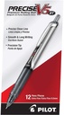 PILOT Precise V5 RT visszahúzható görgős injekciós toll, 0.5mm, fekete, 12- Pack