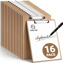 HappyHapi 16 Pack Clipboard, 8.5x11 Clip Board Bulk