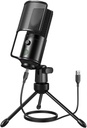 FIFINE Podcast Recording Microphone, PC USB Condenser Microphone for Streaming Vocal Music, Computer Desktop Mic with Mute Button for Windows / Mac OS- K669PRO1
