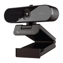 Zebronic FHD USB webcam, 30FPS, 2P2G lencse, 2.0MP CMOS érzékelő, Auto-White Balance, Auto-Exposure, Privacy Shutter, Built-in Mic, csapatoknak, FaceTime, PC / Laptop (Live Pro)