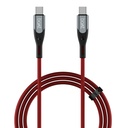 C-C-C 65W típusú gyorstöltő kábel 480 Mbps adatátvitellel, Tangle- Free Cable Premium Nylon Braided Design (marsi vörös)