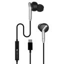 Zebronic Type- C Wired Earphone, in-Line MIC, Deep Bass, 1.2m Cable, 10mm Neodímium Driver, Light Weight, in -Ear Design, Kompatibilis Mobile, Tablet, Laptop (Bro C, Black)