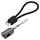 Zebronic Wattz 60CC4 Type- C to Type- C Braided Cable, PD 60W, Upto 480Mbps Data Sync, 20 cm, Durable, Charge & Sync, Rapid Charge, Compact with Keychain Case, For Laptops, Tablets, Mobiles (Black)