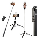 Kratos K9 Selfie Stick Tripod Fénnyel, 67 inch / 170CM Megerősített állvány mobiltelefonhoz, többfunkciós Bluetooth hosszú szelfi stick utazási, Vloging, kompatibilis iPhone és minden okostelefon