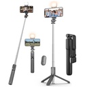 Kratos 28 inch Selfie Stick Tripod stand with Light, 3- in1 Multifunkcionális design, újratölthető LED Light két fényerő szinttel Bluetooth Remote for Smink, Selfie & Photoshot