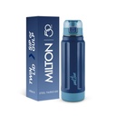 Milton Taurus 600 Steel Thermoware, Belső Stainless Steel, PU szigetelt, Leak Proof Water Bottle for School Kids, Office, Gym, Easy to Carry Handle, 560 ml, Sötét Kék