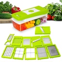 TEKCOOL 12 in 1 Többcélú Chopper, Gyümölcsök és Növényi Cutters, Grater Peeler Chipser, Törhetetlen Food Grade Body, Easy Push to Clean Button Slicer Dicer, Chopper for Kitchen