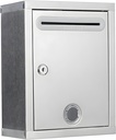 Breewell Stainless Steel Letterbox Suggestion Box Hanging Wall Ballot Box with Lock Letter Box Silver Color