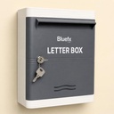 "ABS Plastic Letter Box Indigestion Box for Home, Office & Gate - A4 Size Mail Box with Lock & Key, Weatherable, Tartós Fali Mount Post Box" (White Grey)