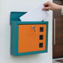 Plantex GI Steel Letter Box / Complinate Box / Small suggestion Box for Office / Post Box for Home / Wall Mount Mail Box - (Green & Orange)