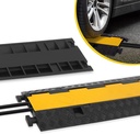 Dolphy gumi kábel protectorok, 2 csatorna tömlő kábel protector Rámpa nehéz teherbírású forgalom sebesség tömlő tömlő Cord Védő Ramps sárga Flip- Open Top Cover, 5450kg Load Capacity