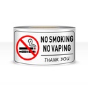 EVQ No Smoking No Vaping Sticker Sign Tape 2 x 4 Vinyl Window Decal 200 PCS